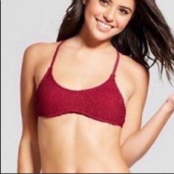 Xhilaration Other - Xhilaration Red Bikini Top Small Ladder Back Strappy Swim Top